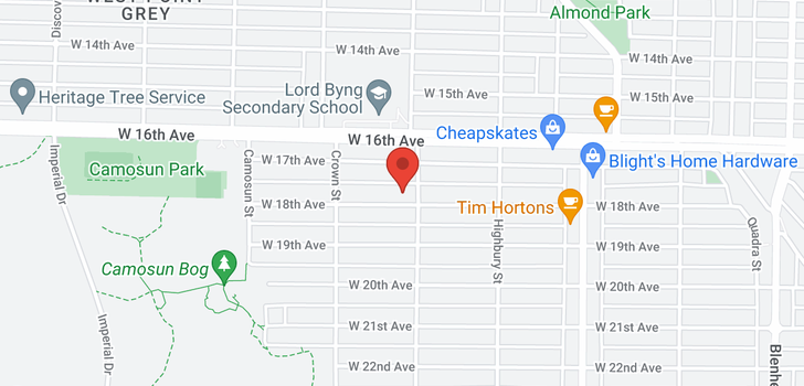 map of 3913 W 18TH AVENUE